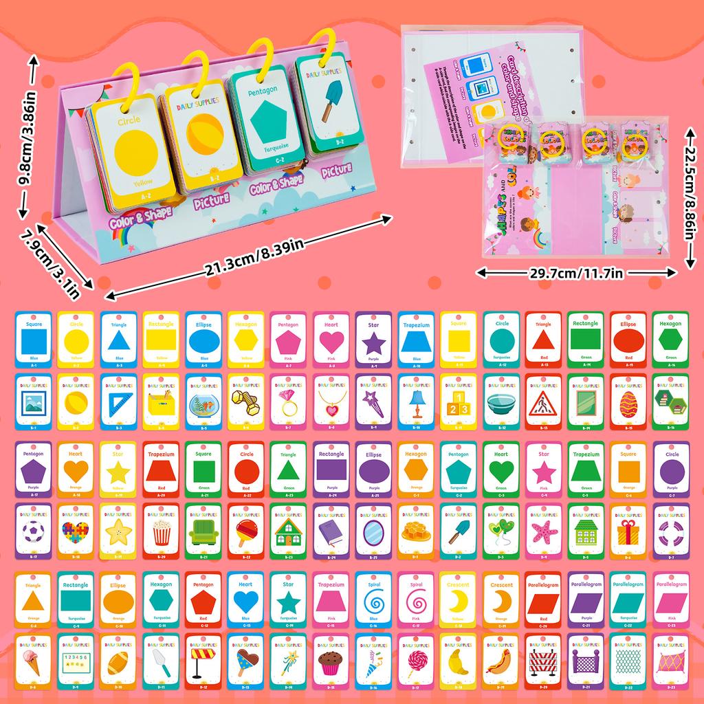 96 цветов Геометрия Когнитивное обучение Обучающие карточки Детское раннее развитие Пазл Тренировка мышления