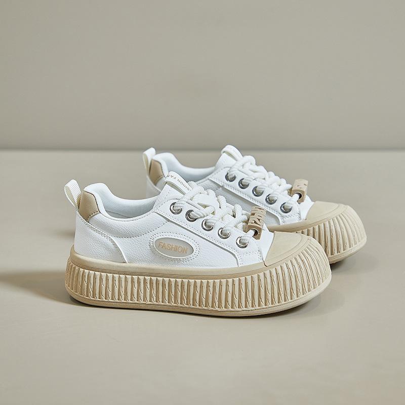 Кроссовки на платформе для женщин, модные прогулочные туфли на шнуровке, теннисная обувь, повседневные удобные модельные кроссовки, женские легкие спортивные туфли на плоской подошве из искусственной кожи