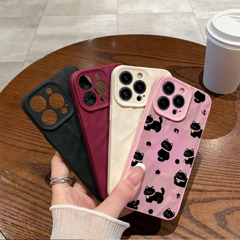 Поверхность морщин и неровностей чехол для мобильного телефона милый кот напечатан защитный матовый чехол TPU мягкий силиконовый чехол