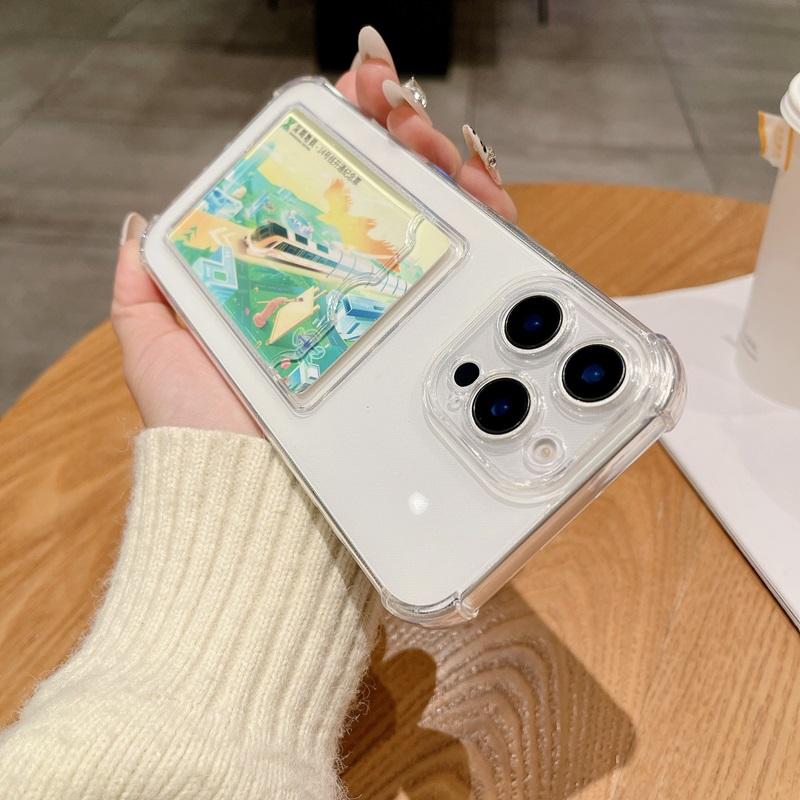 Прозрачный чехол-портмоне с отделением для карт для iPhone 17 16 15 14 13 12 11 Pro Max X XR 7 8 Plus. Противоударный мягкий чехол-кошелек.