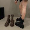 Ботильоны на толстой подошве в иностранном стиле, новые осенние тонкие ботинки, ботинки Мартин, женские ботинки