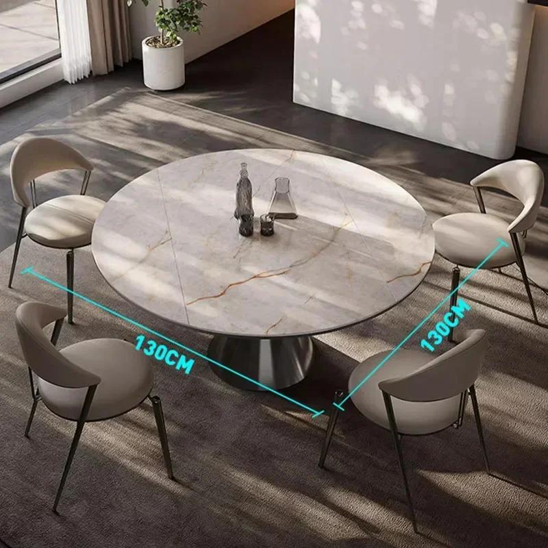 Runder Marmor-Esstisch Nordic Beauty Bequemer Wohnzimmer-Esstisch Minimalistisches Design Jantar Küchenmöbel