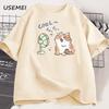 Funny Cat Fan T-shirt Men Women Summer Round Neck Short Sleeve Tshirt Breathable Streetwear Oversized Tee Casual High Quality
