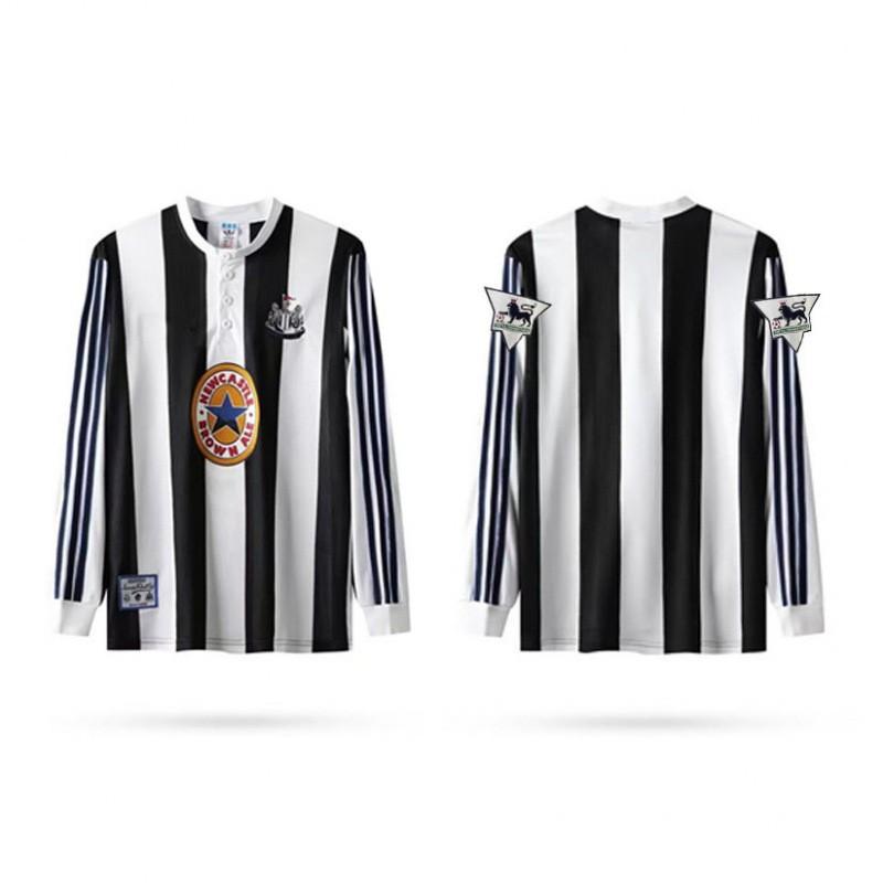 Newcastle United Retro Football Jersey 1995-97 Home/Away Short Sleeve Long Alan Shearer 9 With Arm Badge Cycling
