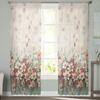 Цветы и растения, градиентные оконные тюлевые шторы для гостиной, кухни, современные оконные занавески, вуали