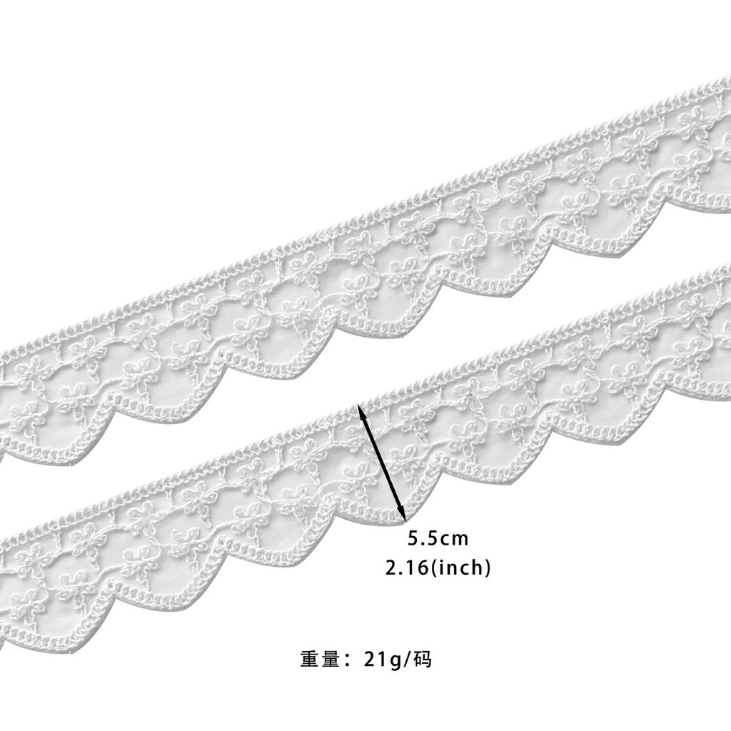 Delicate White Organza Beaded Strands Small Flowers Wavy Barcode Clothing Window Accessories Home Accessories Lace Accessories
