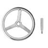22x250mm Handwheel with Revolving Handle 3 Spoke Round Metal Hand Wheel for Lathe Milling Grinding