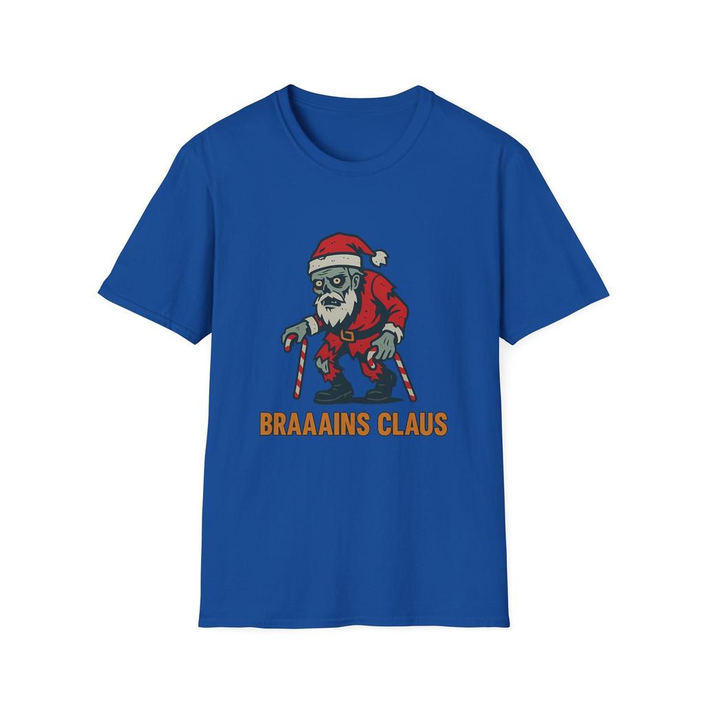 Unisex Softstyle T-Shirt Zombie Santa Candy Cane Funny Spooky Christmas