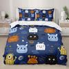 Bohemian Cat Three-piece Quilt Cover 3D Digital Printing Bedding Set Bed Cover