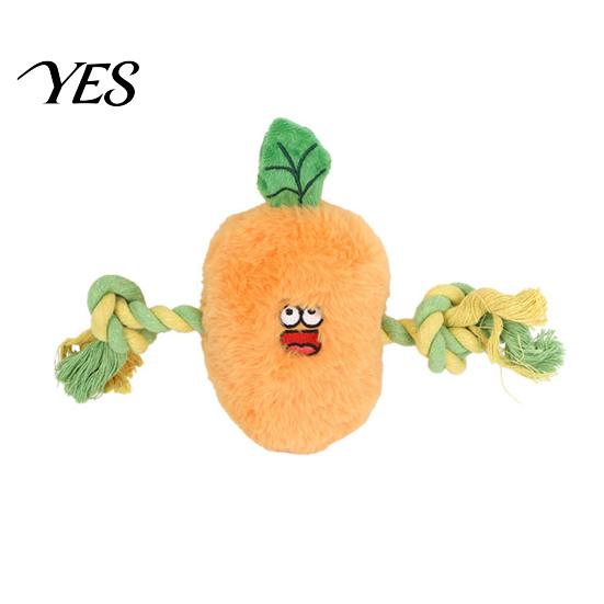 Safe Cotton Rope Dog Toy Stuffed Vegetable Toy, Interactive Squeaky Chew Plush Carrot Eggplant Aggressive Chewer Green Pepper with Arm for Tug-of-war,