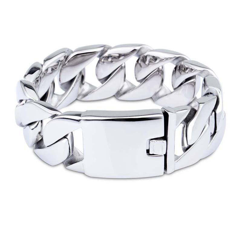 Мужской браслет из титановой стали с покрытием из золота 18 карат в стиле хип-хоп