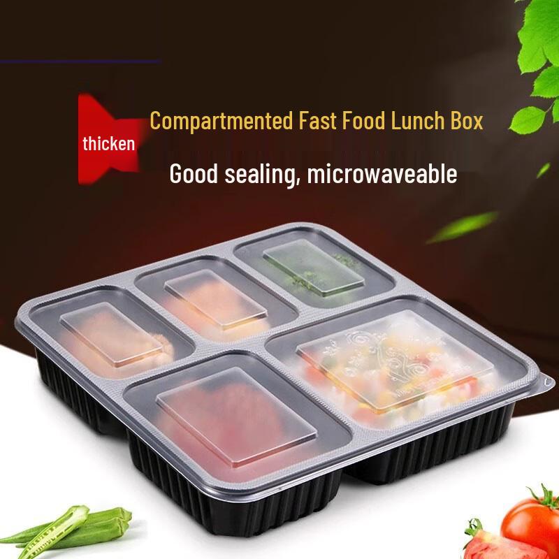 Disposable 3-Compartment Meal Prep Containers