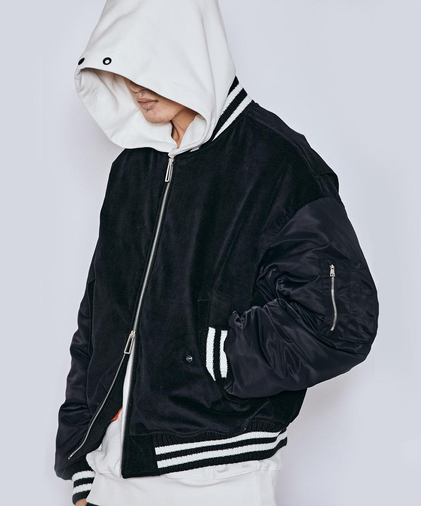 Millimillion Mudstone Velvet Ma-1 Jacket J08- Black