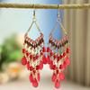 Bohemian Water Drop Tassel Earrings For Women Colorful Beads Dangle Ethnic Style Earring Female  Jewelry