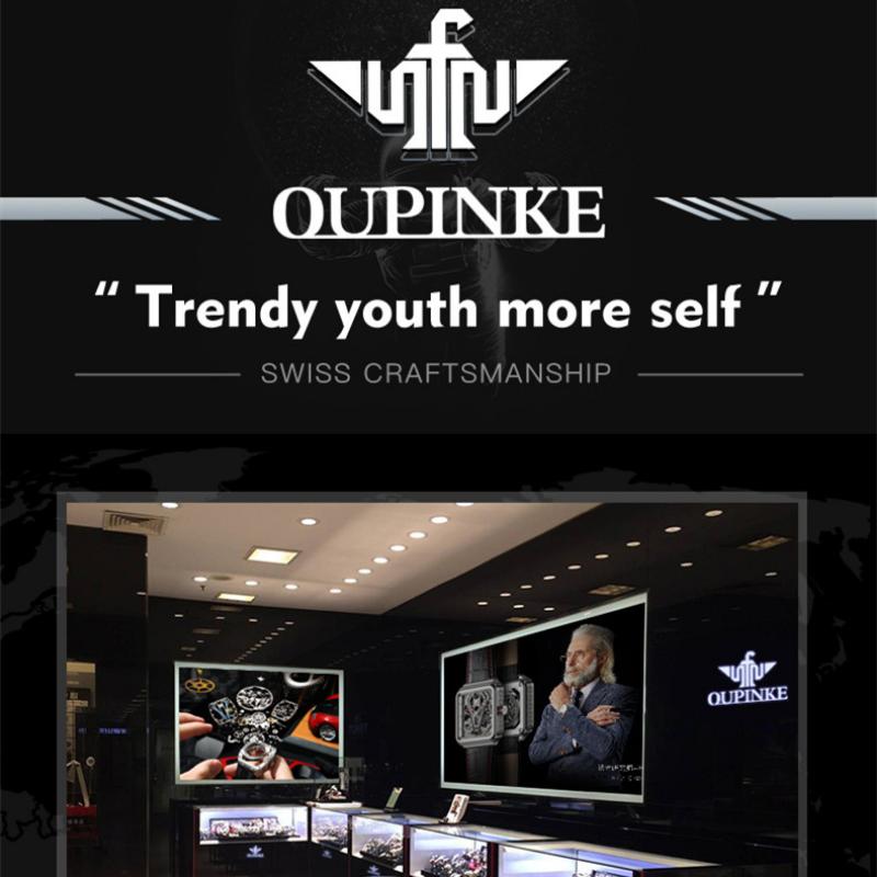 OUPINKE Новые мужские часы для бизнеса и отдыха, многофункциональные механические часы с полым турбийоном, светящиеся высококачественные часы
