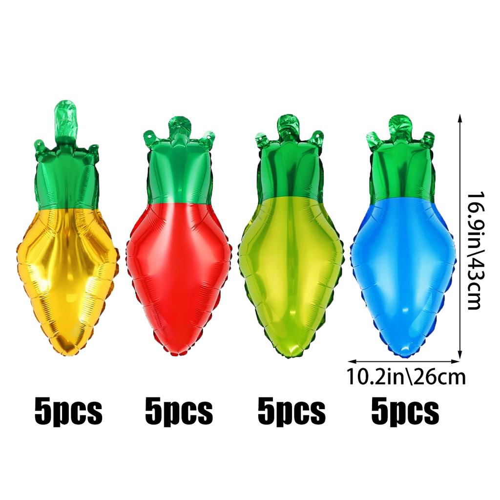 Набор из 26 рождественских воздушных шаров, рождественские шарики из алюминиевой фольги в форме лампочки, Санта-Клаус, рождественская вечеринка