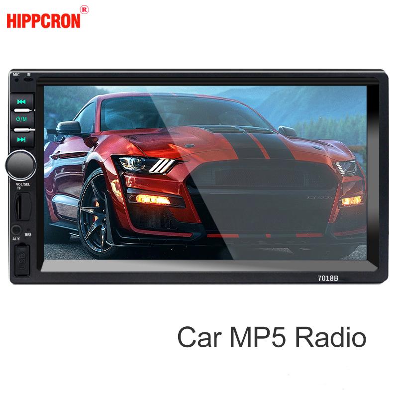 Автомобильный радиоприемник 1/2 Din Bluetooth HD 7 "Сенсорный экран Стерео 12 В Мультимедиа FM ISO Питание Aux Вход Bluetooth USB Зеркальная связь с камерой/без камеры