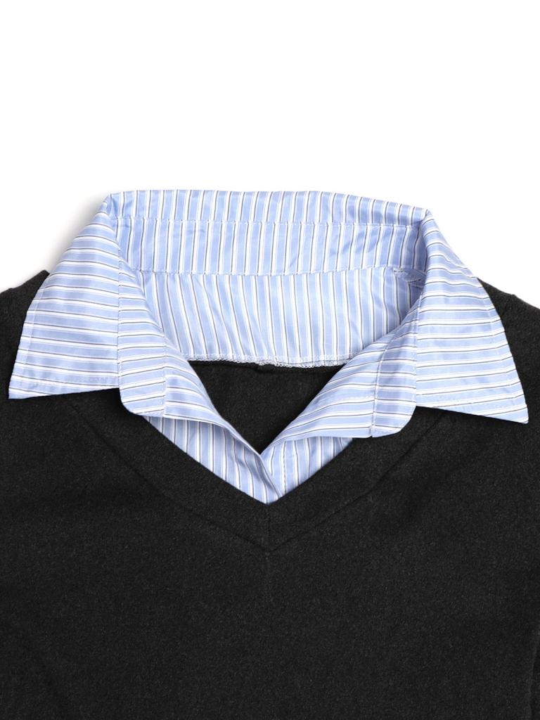 Женская модная рубашка два в одном с длинным рукавом