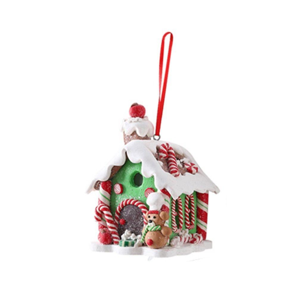 Creative Small House Pendant Snowman Xmas Tree Decorantions Hanging Ornament New Year Gift