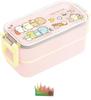 Sumikkogurashi Bento 2 с обедом Микроволновая печь 2 Point Bento Сделано в Верхний ярус Нижний ярус Антибактериальный обеденный набор на рынке Коробка, ярусы, палочки для еды, коробка,