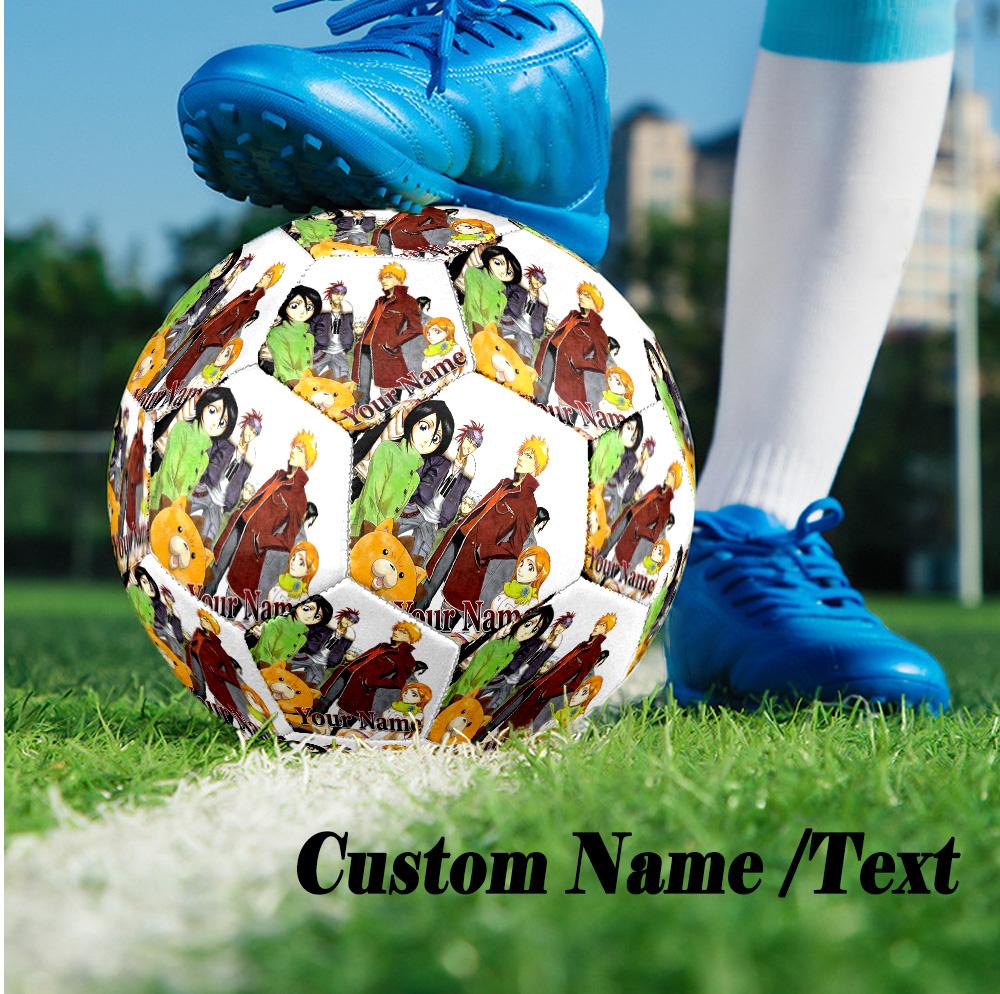 Custom Text Size 5 Soccer Ball, Standard Match Football For OutdoorBleach anime