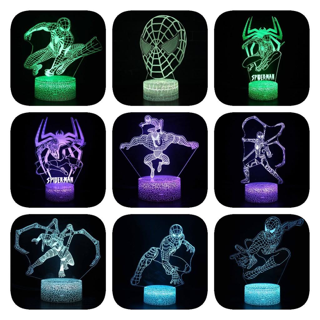 Spider-man 3d Led Night Light Modern Home Bedroom Decoration With Remote Control