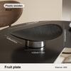 UFORU Premium Food Grade Fruit Bowl Modern Art Decor for Tabletop Stylish Black Serving Platter Luxury Home Kitchen Centerpiece