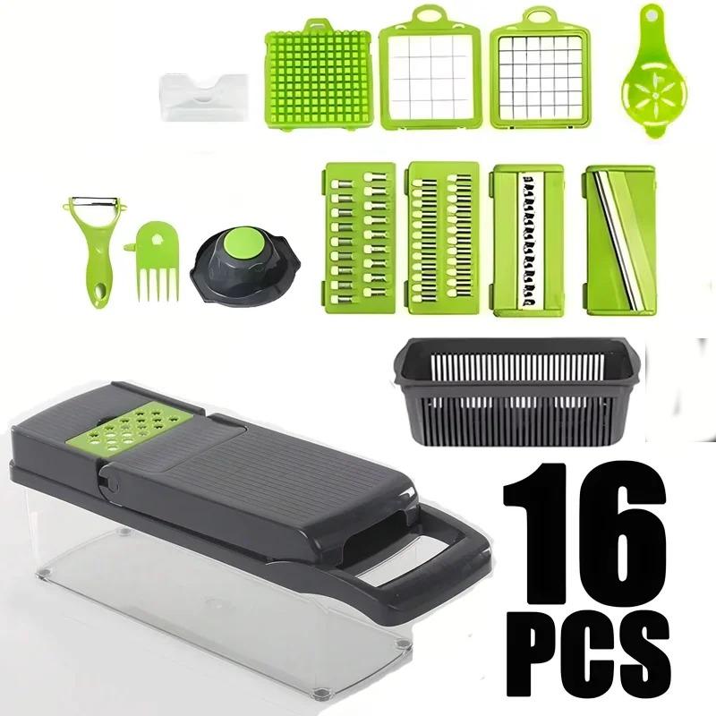 16 In 1 Multifunctional Portable Kitchen Vegetable Chopper Shredder Slicer Potato Carrot Grater Home Fruit Veggie Food Processor 4
