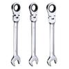 Uxcell Flex Head Ratchet Rotating Metric Ratchet Combination 72 Chrome Vanadium for and Bolts 3-Piece Wrench, 23/24/27mm, 180° Head, Wrench, Teeth,
