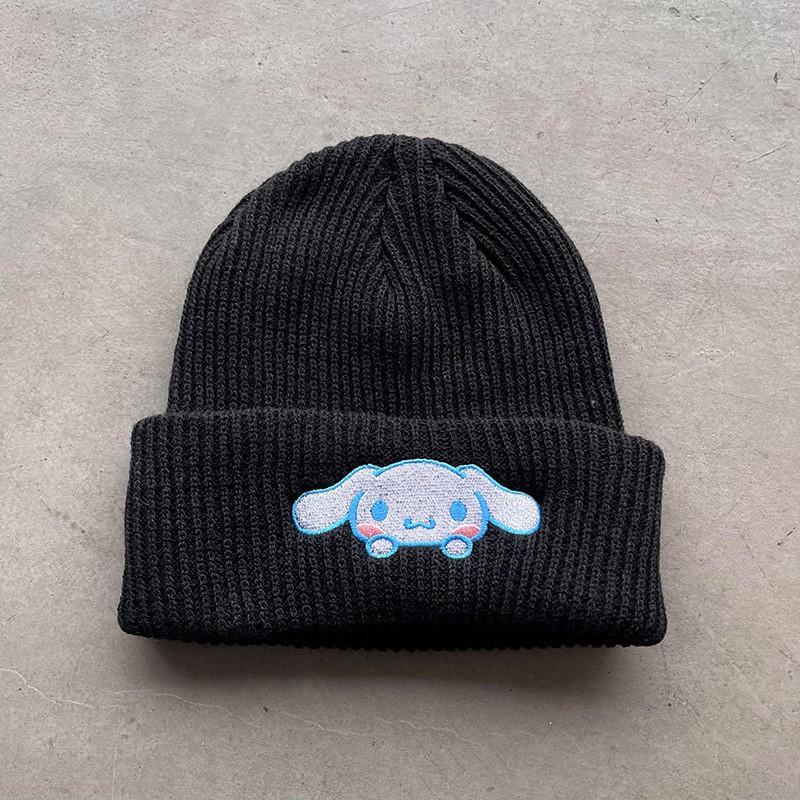 Cute Cat Embroidery Knit Beanie Cartoon Character Winter Warm Couple Hat