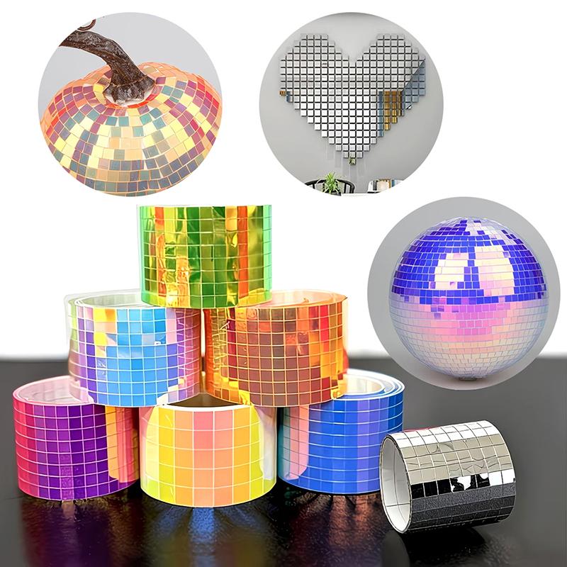 DIY Mosaic Glass Mirror Stickers Self Adhesive Decorative Wall Tape for Living Room Bedroom Home Renovation Supplies
