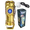 Small LED Flashlight Handheld LED Camping Lantern 3 Lamp Beads High Lumens Rechargeable Handheld Light Waterproof Tiny Carabiner