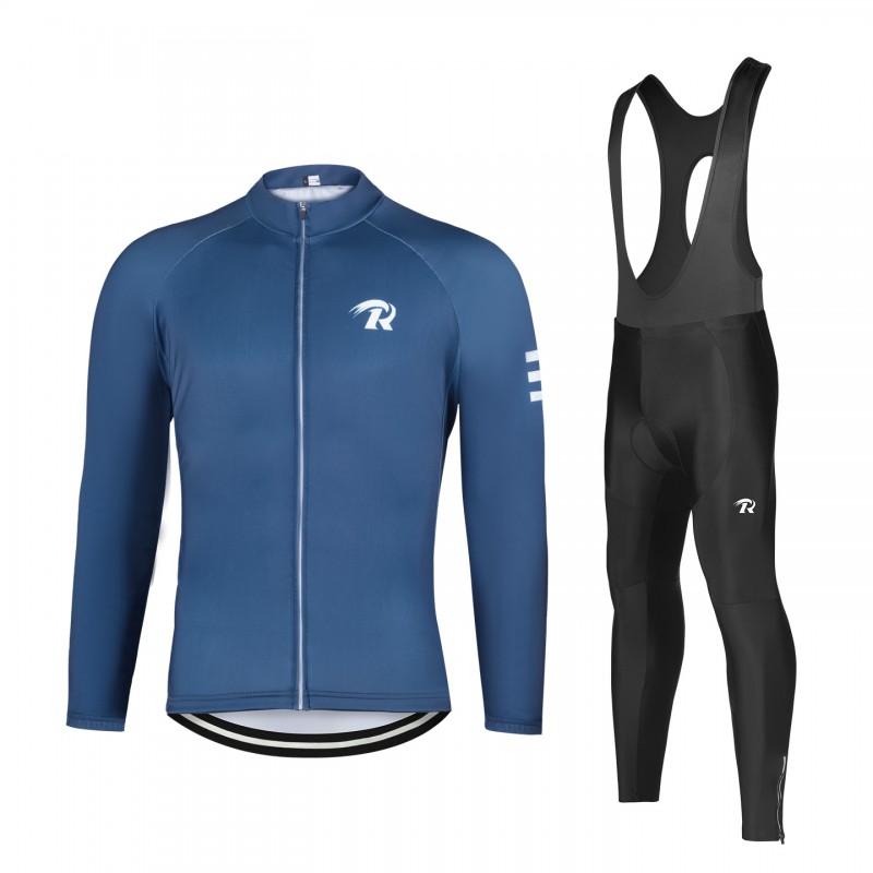 Mens Womens Cycling Jersey Set With Long Sleeve Top Pants Quick-Dry Stretch Fabric Ride