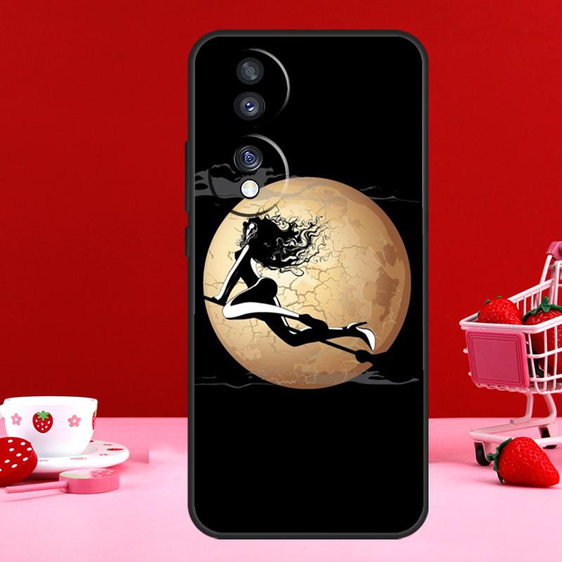Ведьма Хэллоуин Кот Темная Ведьма Для Чести Магия 7 5 6 8 Pro Чехол Для Honor 200 400 50 70 90 Lite X8c X8b X9a X9b X9c X9d Win