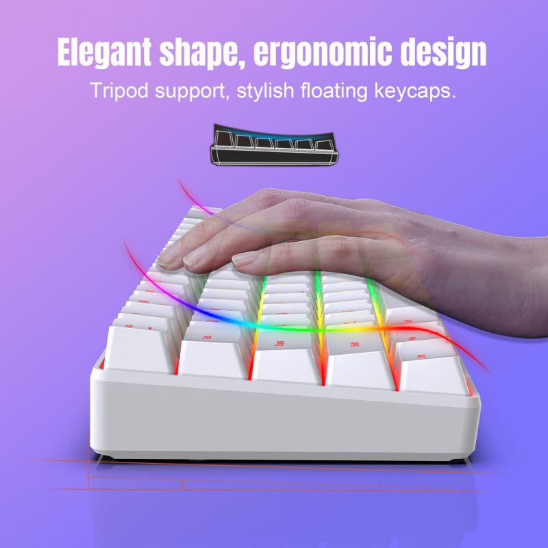 RGB Backlit 68-Key Wired Gaming Keyboard with Mechanical Feel & ABS Material