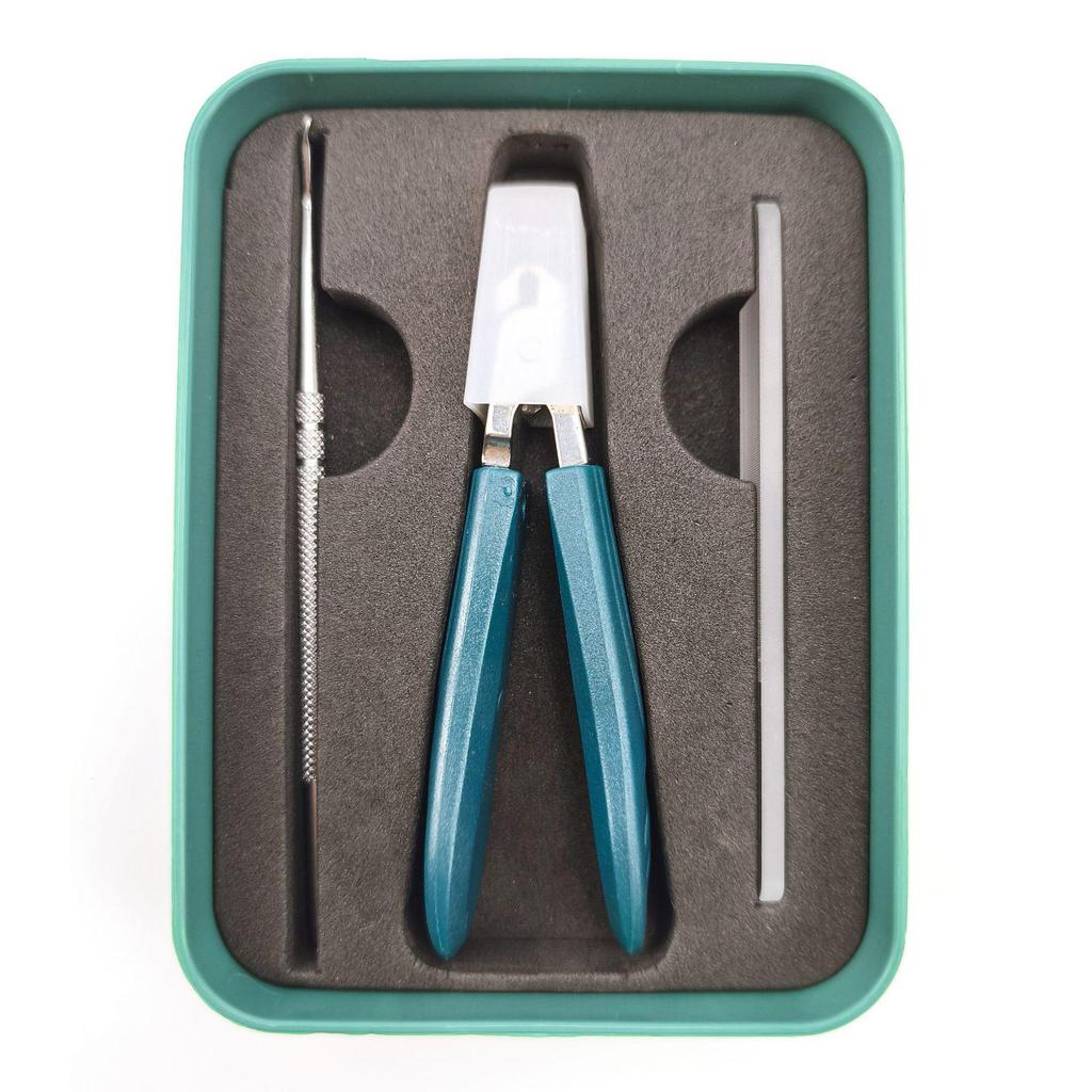 High-Grade Anti-Splash Angled Nail Clippers Set - Large Opening, Three-Piece for Grooved Nails