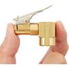 2PCS Heavy Duty Brass Air Chuck,1/4" Open Flow Right Angle Tire Inflator Lock-On SwivelAir Chuck with Clip, Silver & Golden