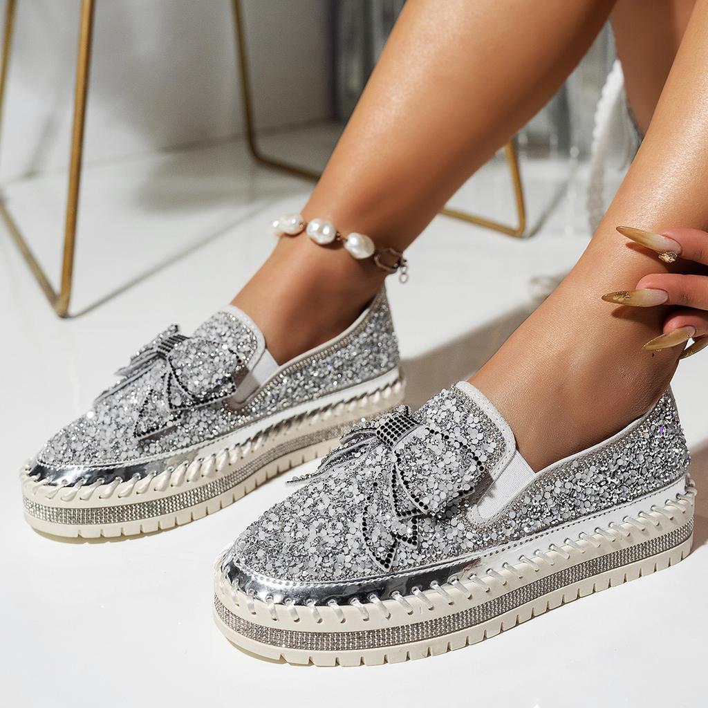 Туфли Muffin Shoes Женские туфли большого размера Лоферы на платформе Весна-лето Туфли Lazy Shoes Педаль со стразами