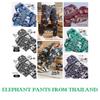 Elephant Jump Pants Loose Leg Adjustable Elastic Waistband Strap Unisex Women Men Print Thailand Casual Streetwear Beach Boho Bohemian Retro Vintage