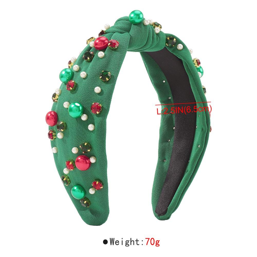 Adjustable Christmas Headband All-match Pearl Rhinestone Hair Hoop Fashion Christmas Headdress