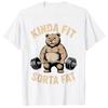 Kinda Fit Sorta Fat Funny Raccoon Weightlifter Workout Gym Graphic Tee Cotton Unisexs Unisexs Tshirt Summer Streetwear