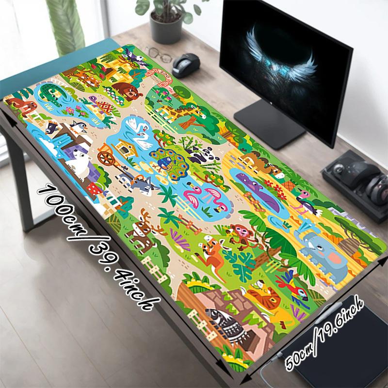 1PC zoo animals Oversized Mouse Pad - Non-Slip Rubber Base Perfect for Office School Esports Home Decor Desk Mat 300A
