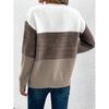 Stripe Color Block Sweater, Elegant Long Sleeve Drop Shoulder Sweater for Fall & Winter, Women's Clothing