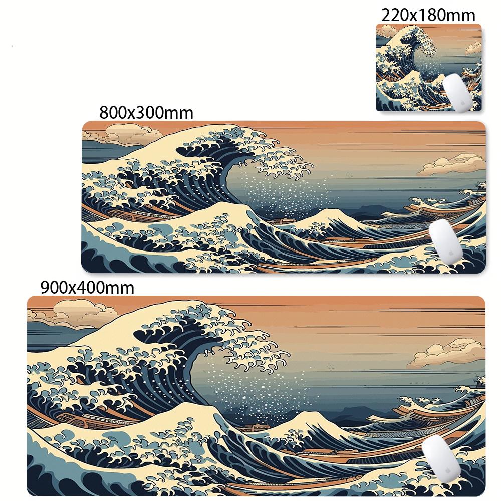 Art  Mouse Pad Gamer White Great Wave Large HD Custom Mousepad XXL Cool Desk Mats Soft Office Carpet Laptop Mice Pad Table Mat