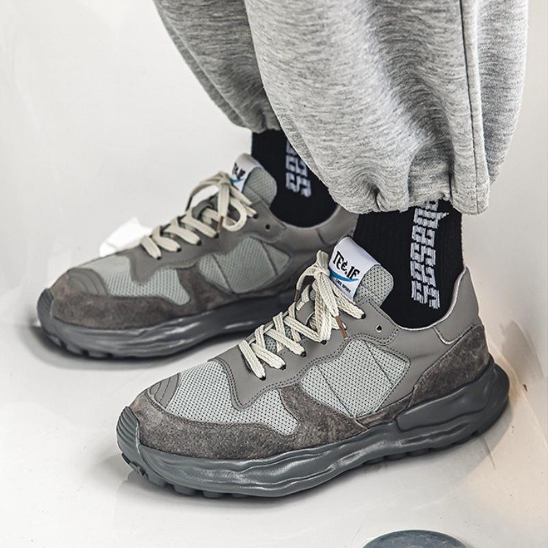 Высококачественная зеленая мужская повседневная обувь Дышащие кроссовки на высокой платформе для улицы Легкая износостойкая обувь для бега