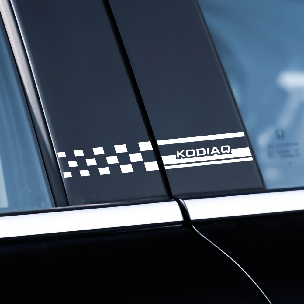 qsdnr5 Car Middle Column Door Window Trim PVC Sticker Decoration For Skoda S Kodiaq Fabia Kamiq Karoq Octavia 3 A5 A7 Rapid VII Scala