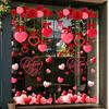 Valentine's Day Window Clings Decoration Red Pink Heart Stickers Reusable Static Decals for Home