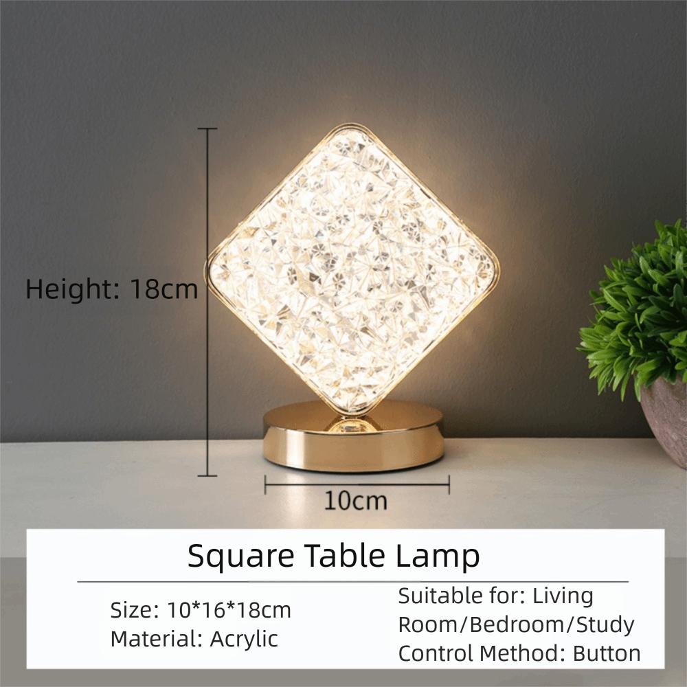 Creative Gift 3 Color Dimmable Led Touch Table Lamp Dimmable Touch Control Crystal Night Light USB Rechargeable Beside Lamp