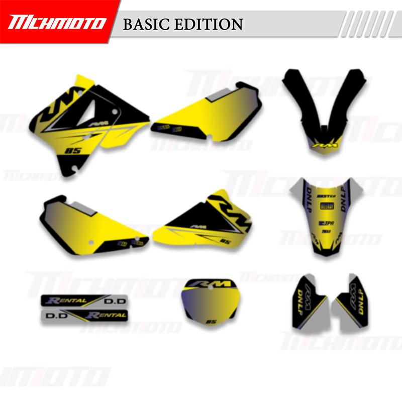MCHMFG Полный Комплект Графических Фонов Наклеек Стикеры Комплекты Для SUZUKI RMZ85 RM 85 2001-2018 Номер Имя