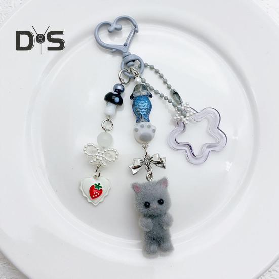 Брелок мультфильм плюшевый кот цветок рыба бант декор сумка на плечо школьная сумка украшение подвеска на день рождения подарок на день святого валентина